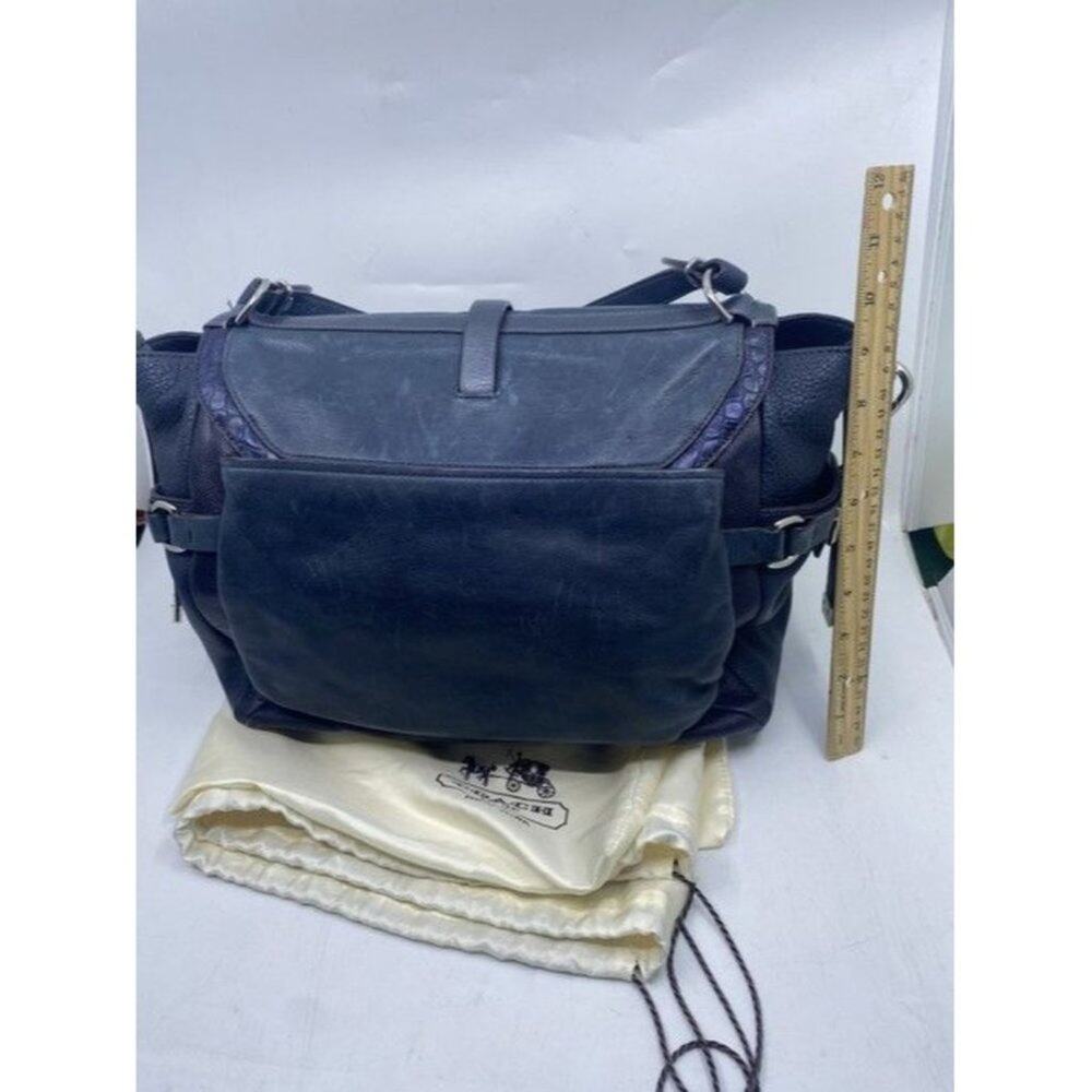 Coach Pinnacle Eva Satchelshoulder Limited Edition Satchel Blackblue Lea… - Picture 8 of 10